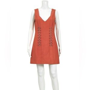 C/MEO COLLECTIVE | REVOLVE TWO CAN WIN DRESS RING DETAIL MINI XS IN BURNT SIENNA